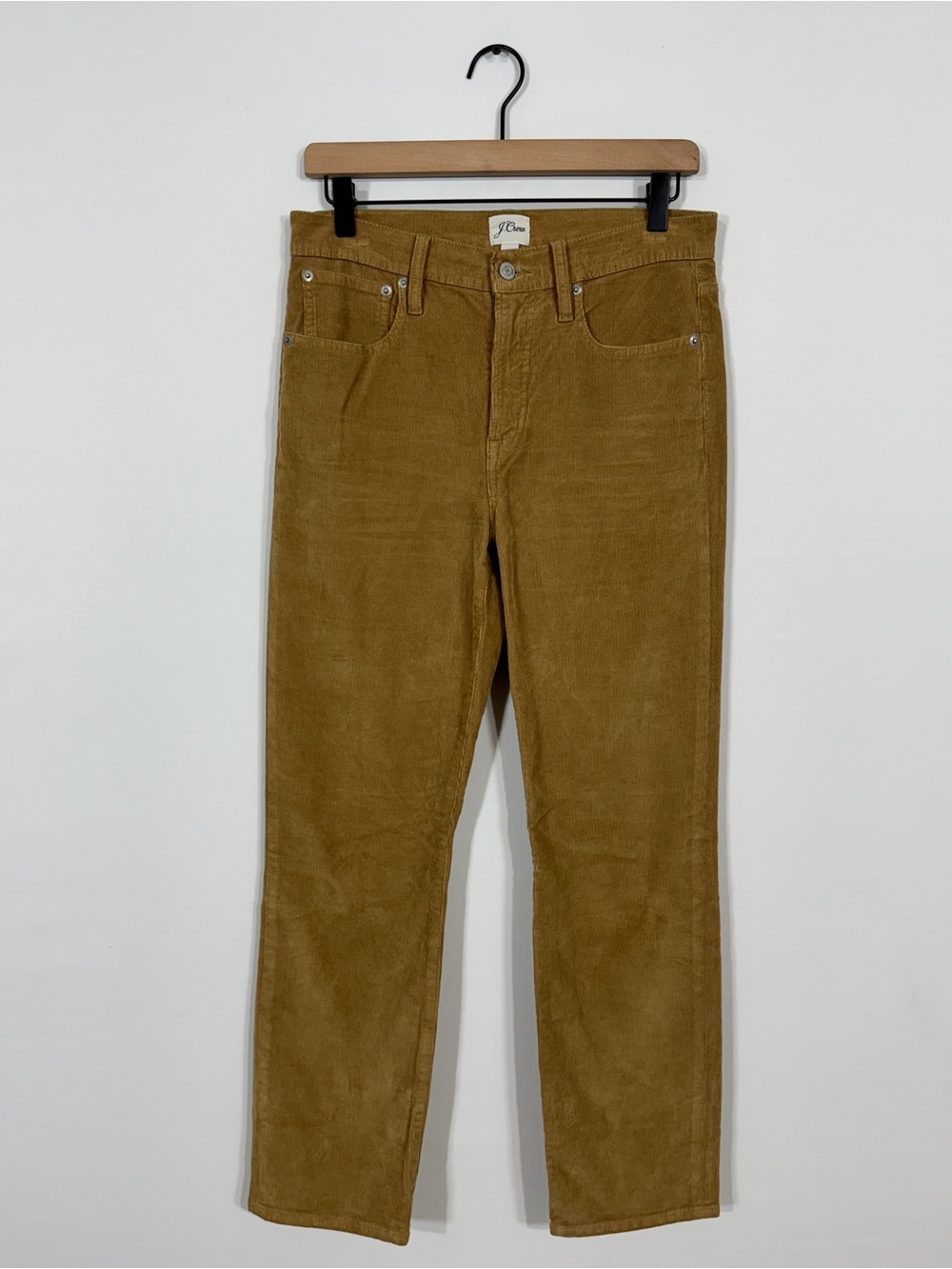 WP105 {J. Crew} "Vintage Slim Straight" Camel Brown Corduroy High Rise Pants